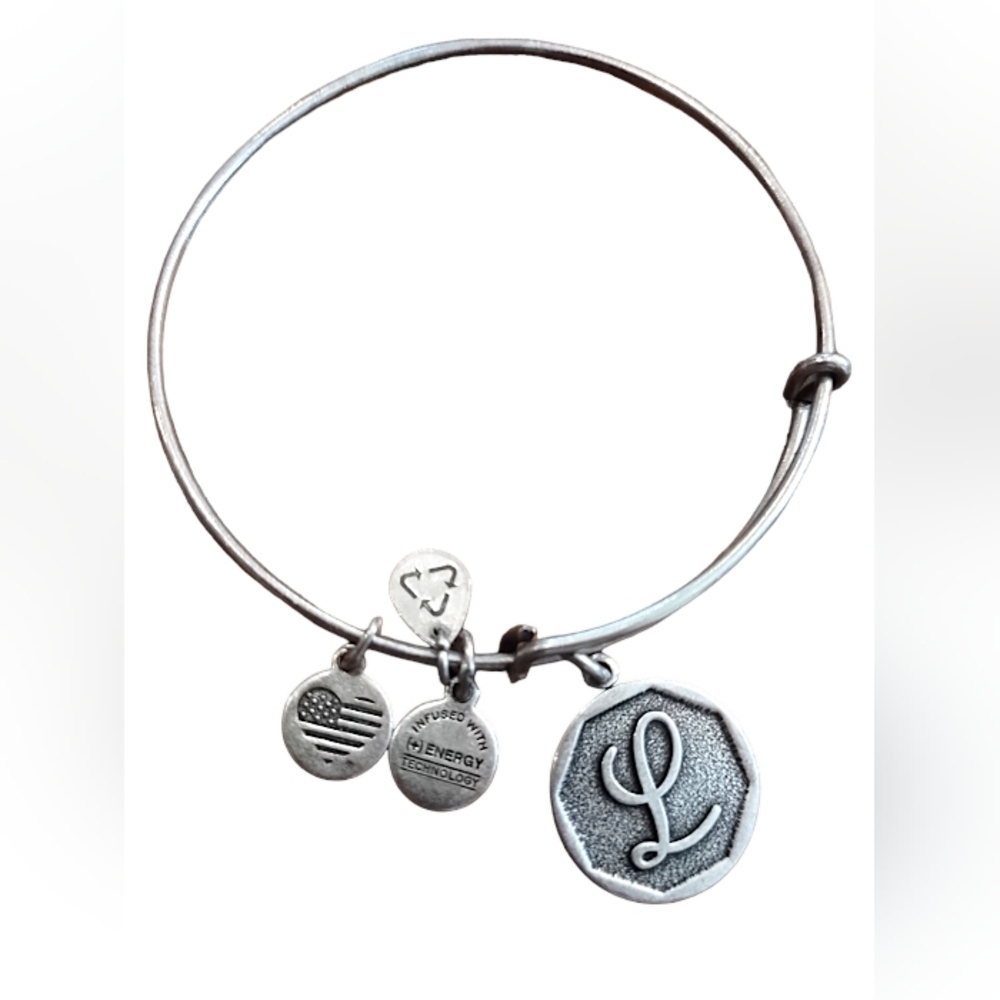 Alex & Ani Rafaelian Silver Initial Letter L Bangle Bracelet 2015 Monogram